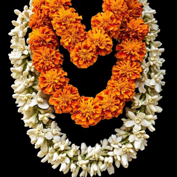 Rajanigandha with Marigold flower image